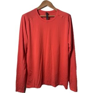 Lululemon Men's Orange Long Sleeve Athletic Workout Fitness Top Shirt Sz XL